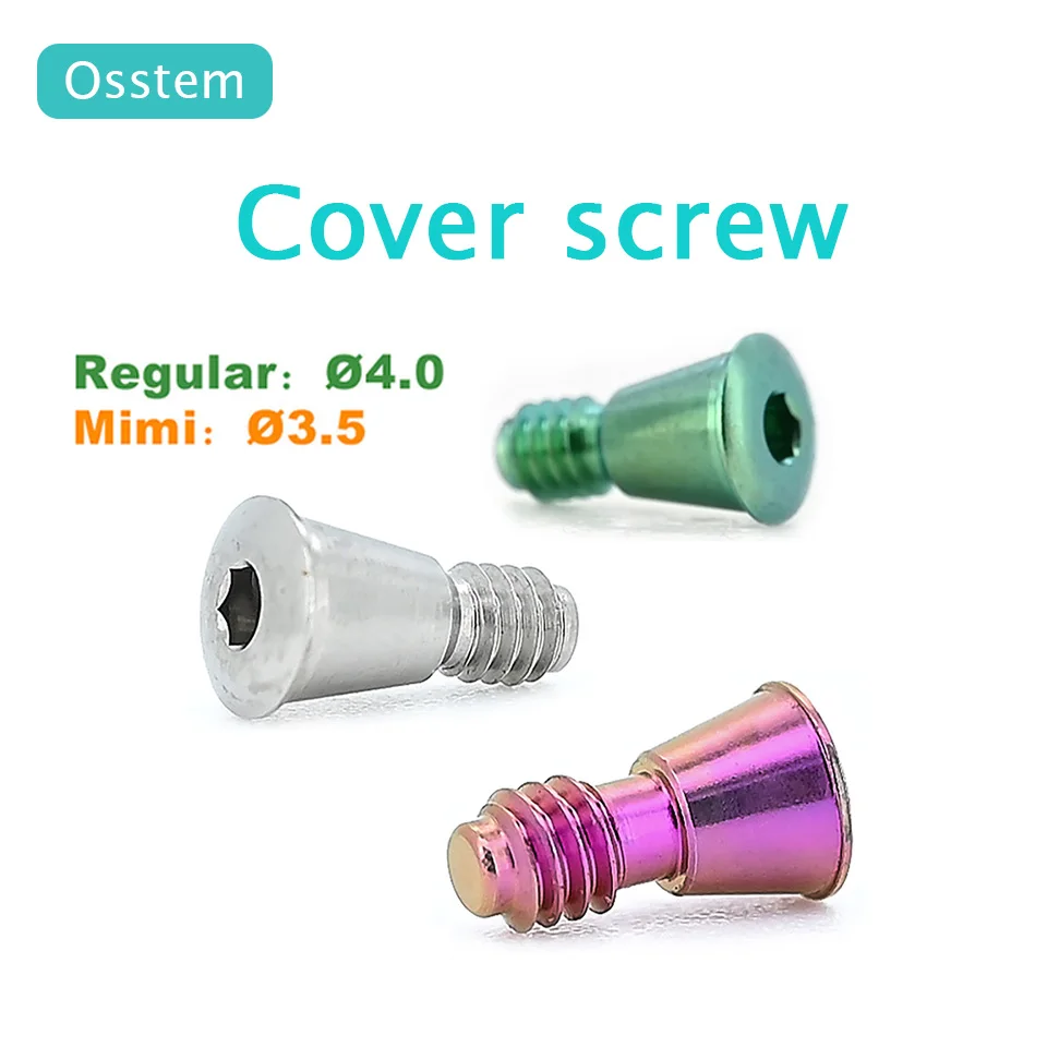 10 Pcs Dental Cover Screw Cap Compatible with Osstem Implant System Titanium Abutments Prosthetic Laboratory Restoration Parts