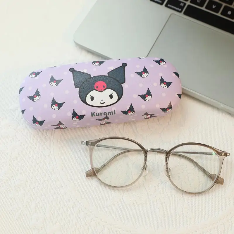 Cartoon Sanrio Glasses Case Hello Kittys Accessories Cute Kawaii Anime Pu Student Portable Glasses Organizer Toys for Girls Gift