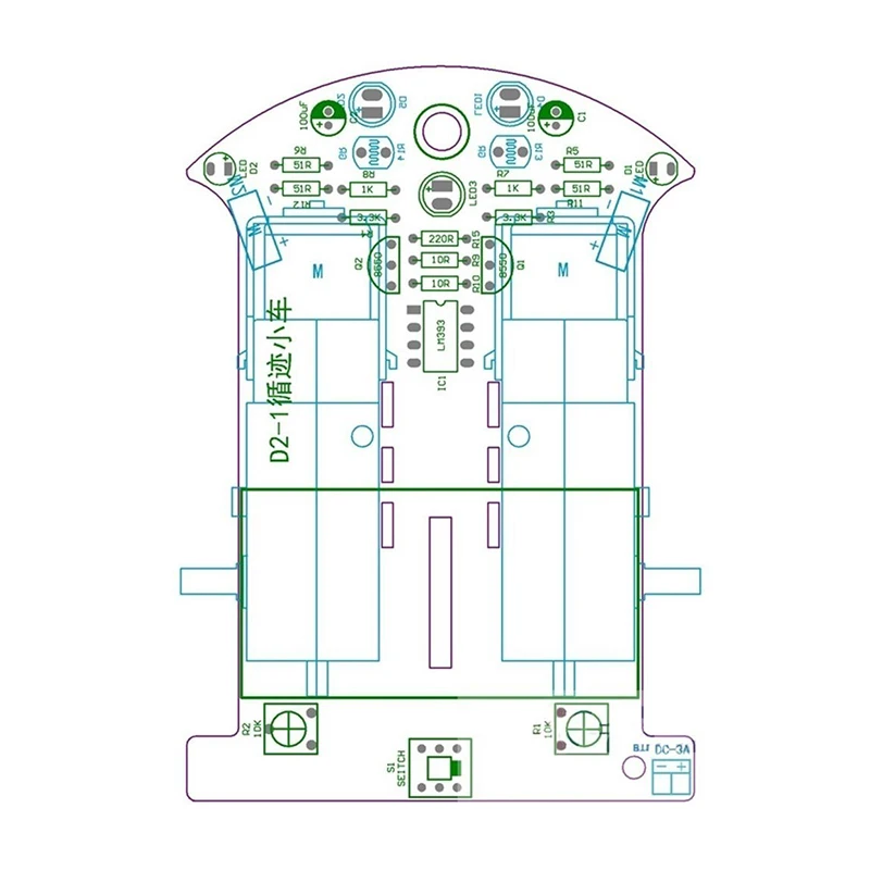 D2-1 DIY Kit Intelligent Tracking Line Smart Car Kit TT Motor Electronic DIY Kit Smart Patrol Automobile Parts DIY Electronic