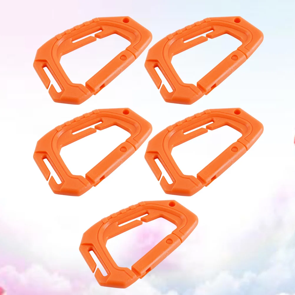 

5Pcs D Style Carabiner Keychain with Lock Gate for Safe Attachment of Important Items Orange Carabiner Clip D Shape Buckle