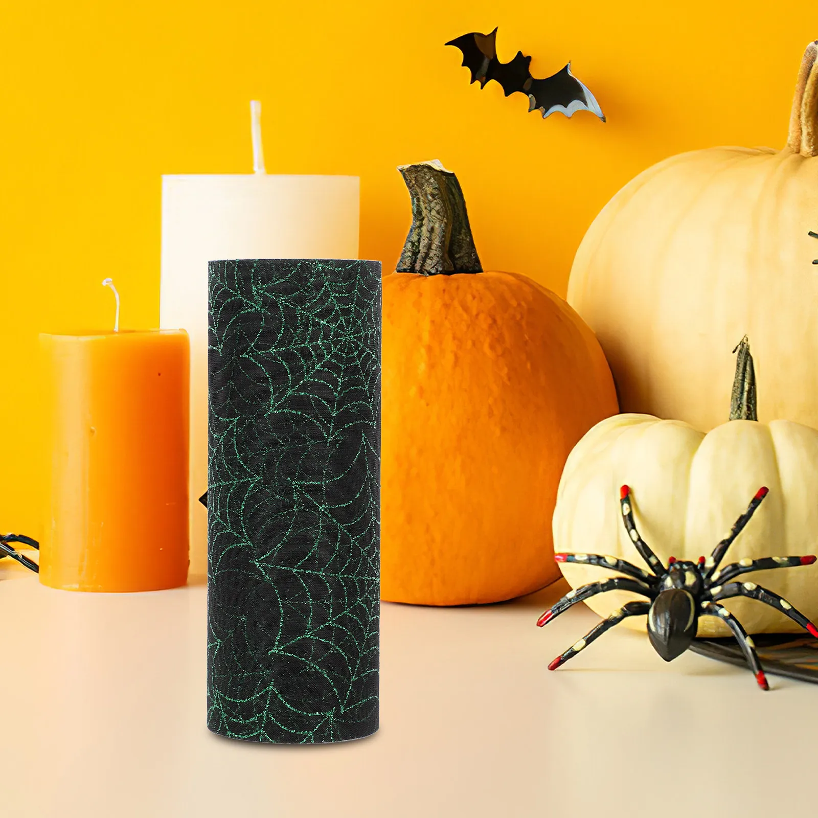 Spooky Spider Web Mesh Ribbon  - đánh giá và giá Ribbon Organza Roll