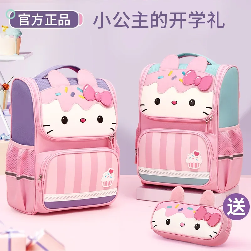 

Sanrio Hello Kitty Schoolbag New Student Large Capacity Lightweight Cute Cartoon Shoulder Pad Stain-Resistant Children Backpack