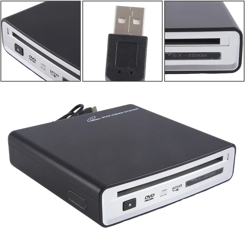 

1 Piece USB2.0 Interface Car Radio CD/ DVD Dish Box Player Automotive Supplies Black ABS Cable External For Android