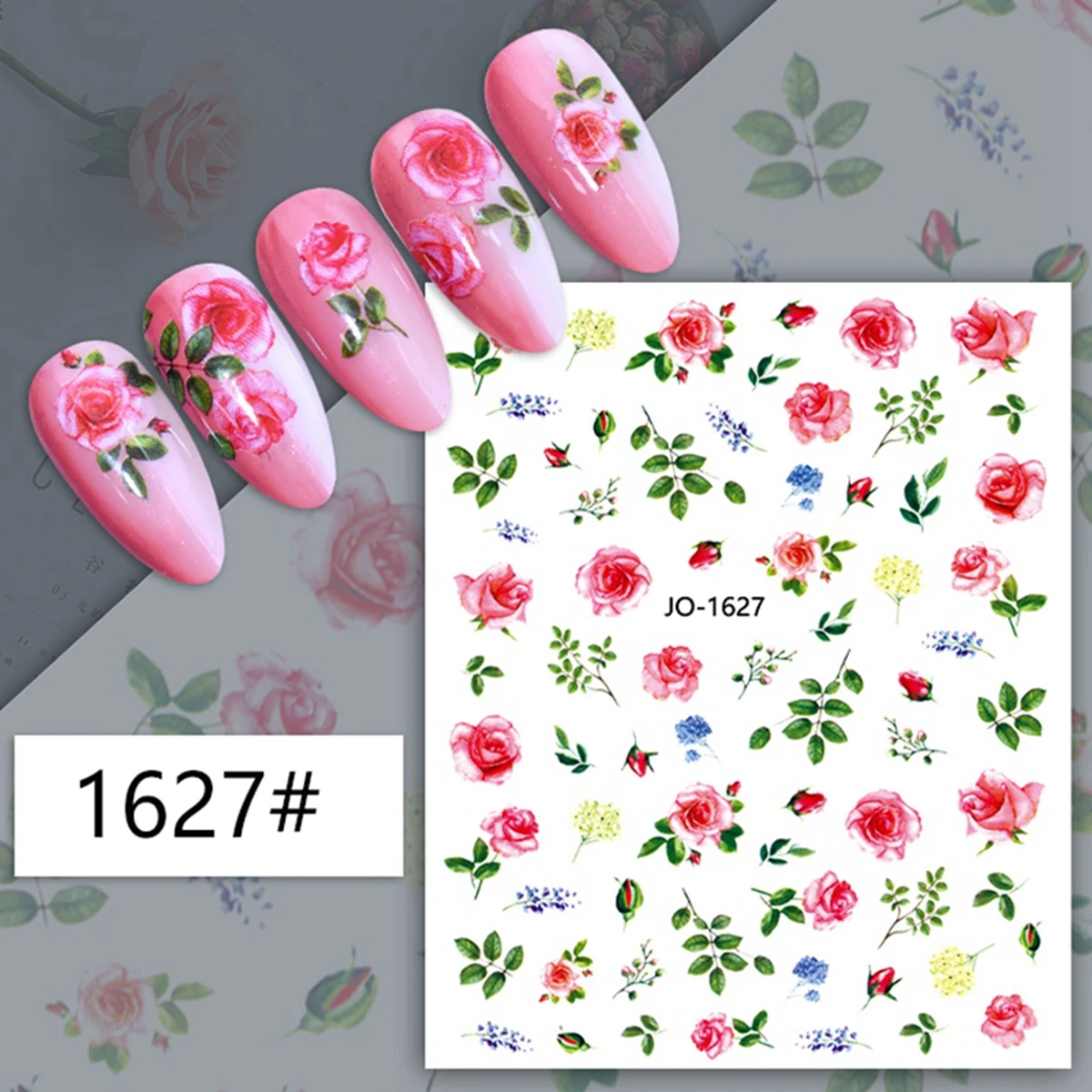 Plant Flower Theme Nail Art Stickers Colorful Spring Leaf Abstract Exaggerating Design Nail Decoration Decals