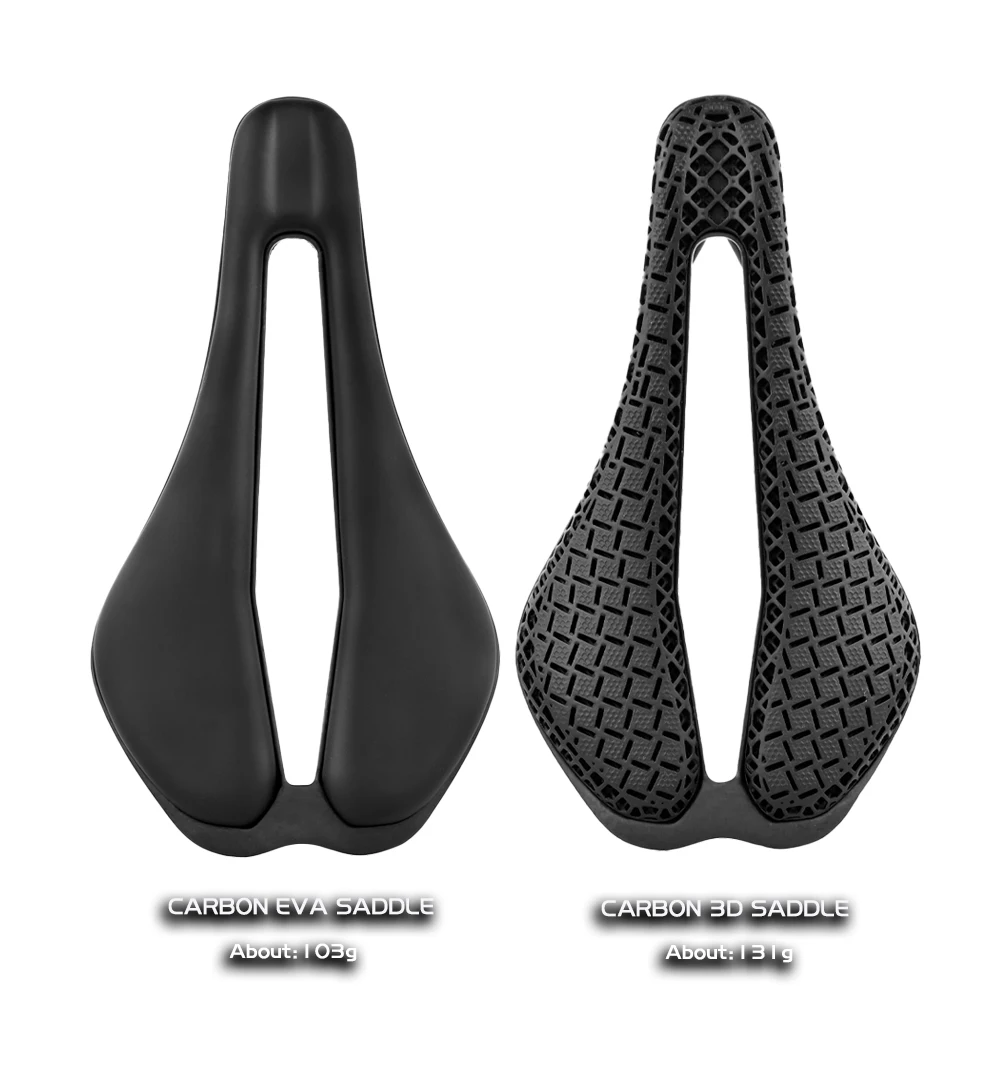 GOLDIX Rennradsattel 3D-Druck Ultraleichte Carbonfaser-Basisplatte und TPU-Druck Vorderseite / EVA-Leder-Optionen – Detail 1