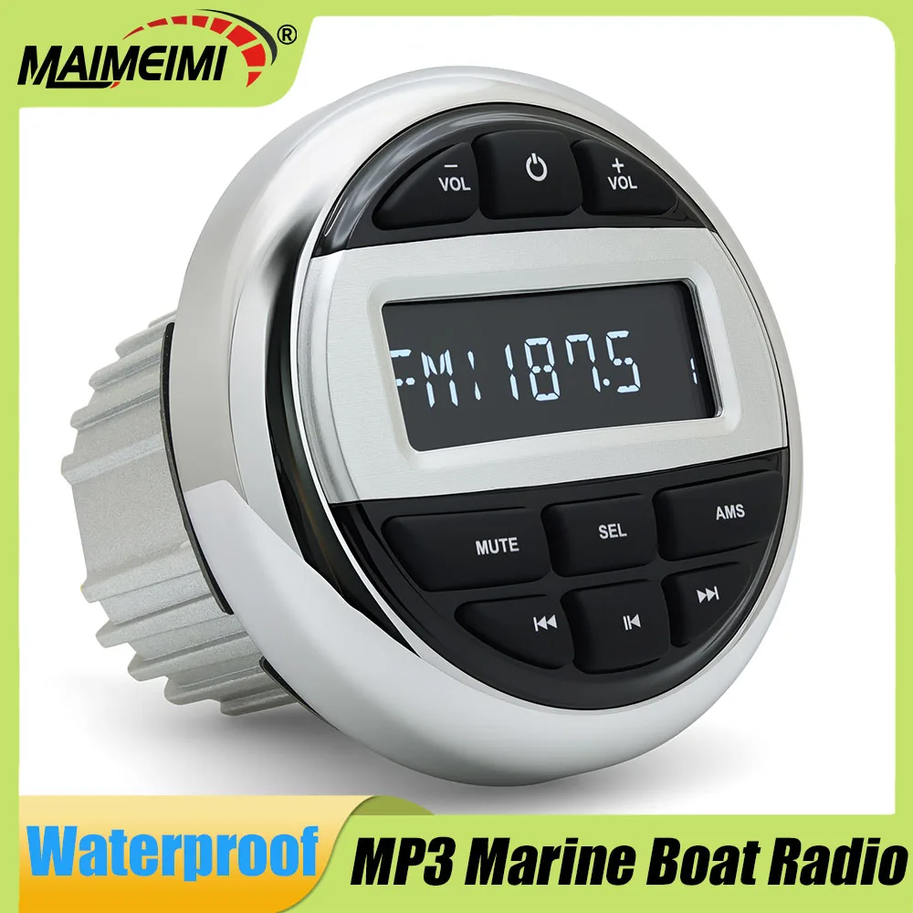 

Boat Radio MP3 Player Waterproof FM AM Digital MP3 Media Audio Player For Yacht Gauge ATV UTV RV SPA RZR Cart Motorcycle