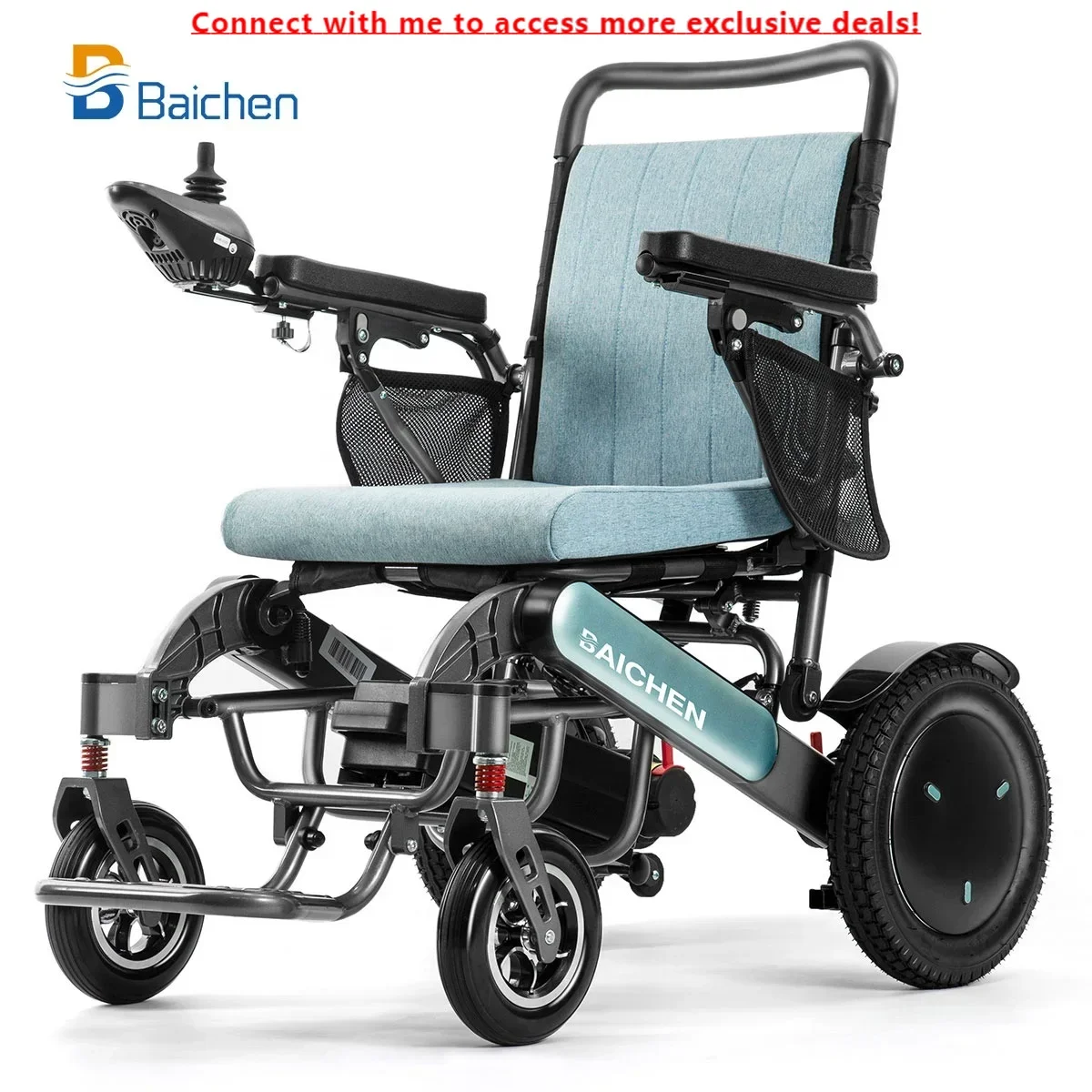 

Baichen 700W Dual Motor Off Road Folded Wheel Chair Aluminum Alloy Disabled Homecare Outdoor Electric Wheelchair All Terrain