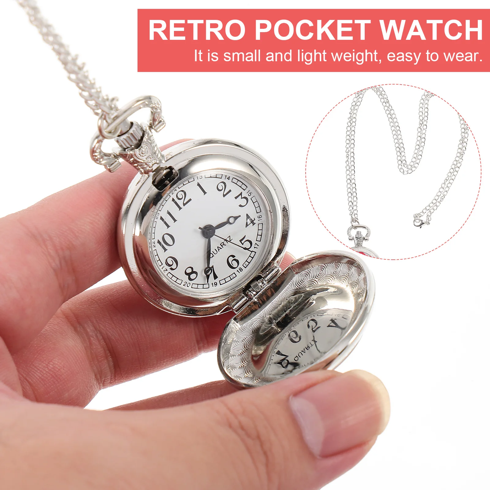 

1 pc Vintage Pocket Watch Christmas Alloy Retro Durable Hanging Watch Decorative Timepiece For Holiday Gift