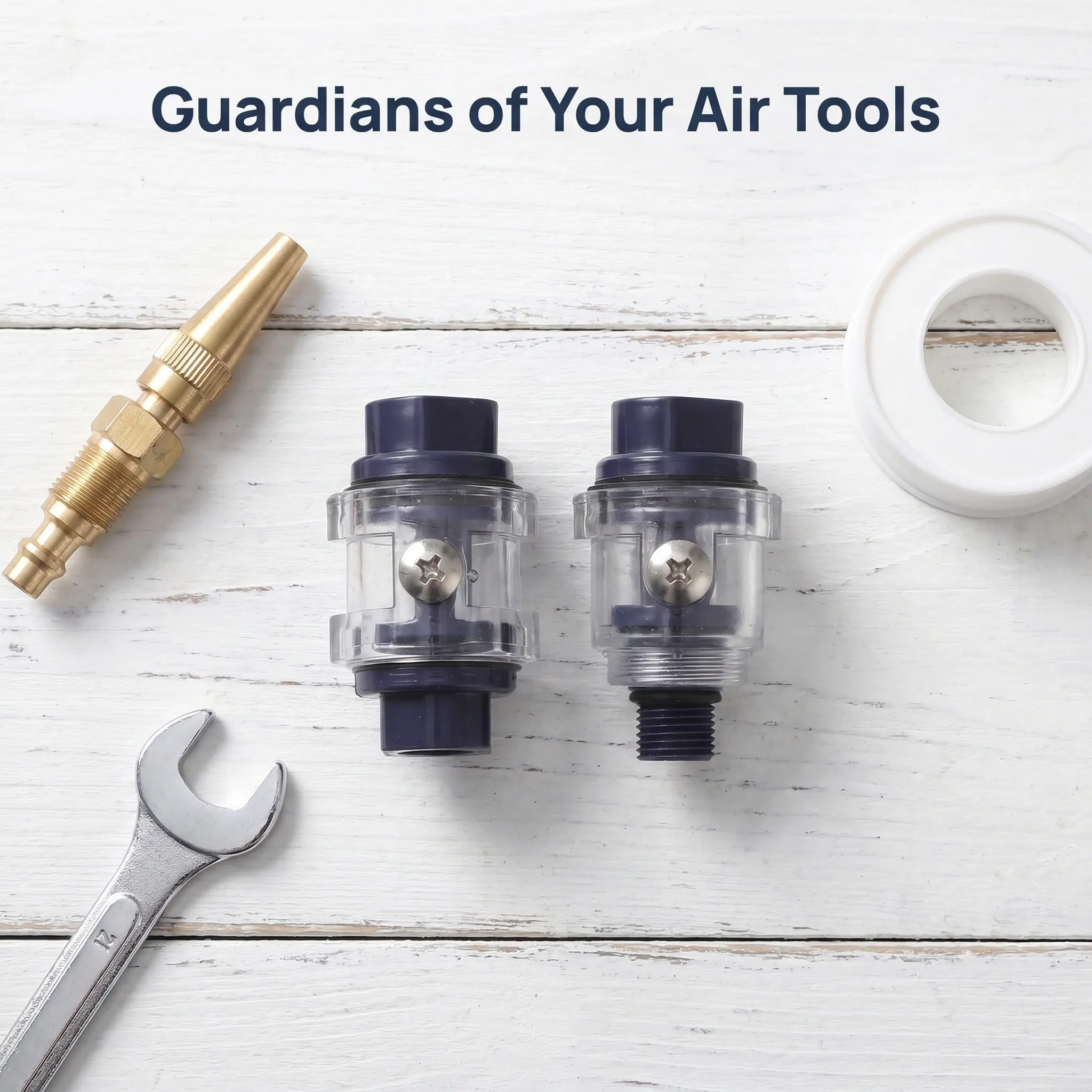 2Pcs Oil Water Separator Mini Inline Air Compressor Filter Kit Pneumatic Tool Oiler Gun Filter Replacement Parts