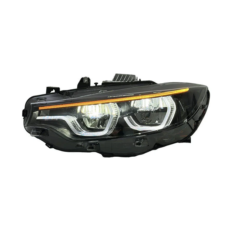 Auto Headlight For BMW 4 Series F32 F33 F82 M4 F80 V3 1:1 Shadow Line IKON Style Front Lamp White Yellow Amber Triple Color