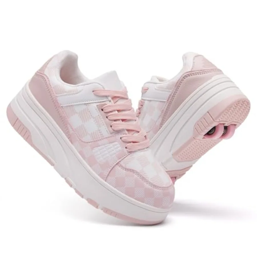 

Roller Skate Shoes for Girls Boys Detachable 2 Wheel Fashion Sneakers Casual Walking Skate Sneaker Suitable for Beginners