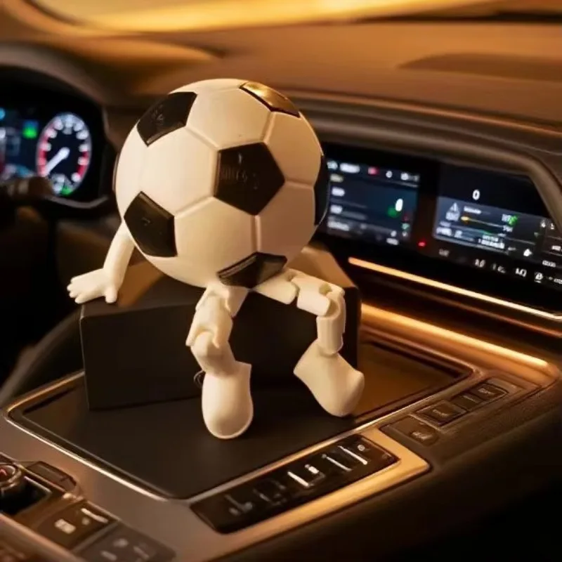 Football Companion Car Ornament - Soccer Enthusiast Collectible, Suitable for Car Interior Decor/Desk Display/Computer Accessory