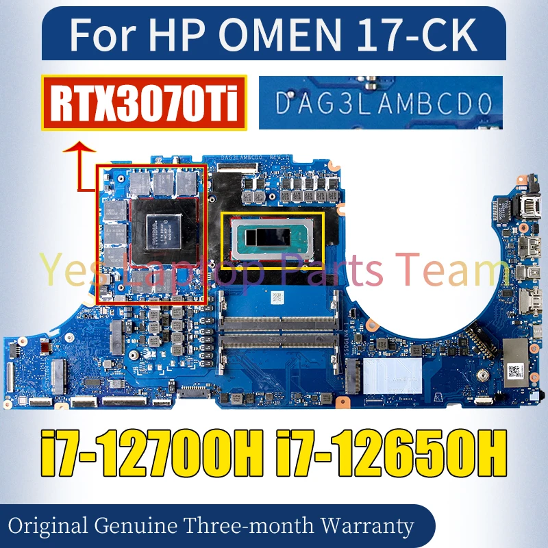 DAG3LAMBCD0 For HP OMEN 17-CK Laptop Mainboard N08433-601 SRLD1 i7-12700H SRLD0 i7-12650H RTX3070Ti Notebook Motherboard