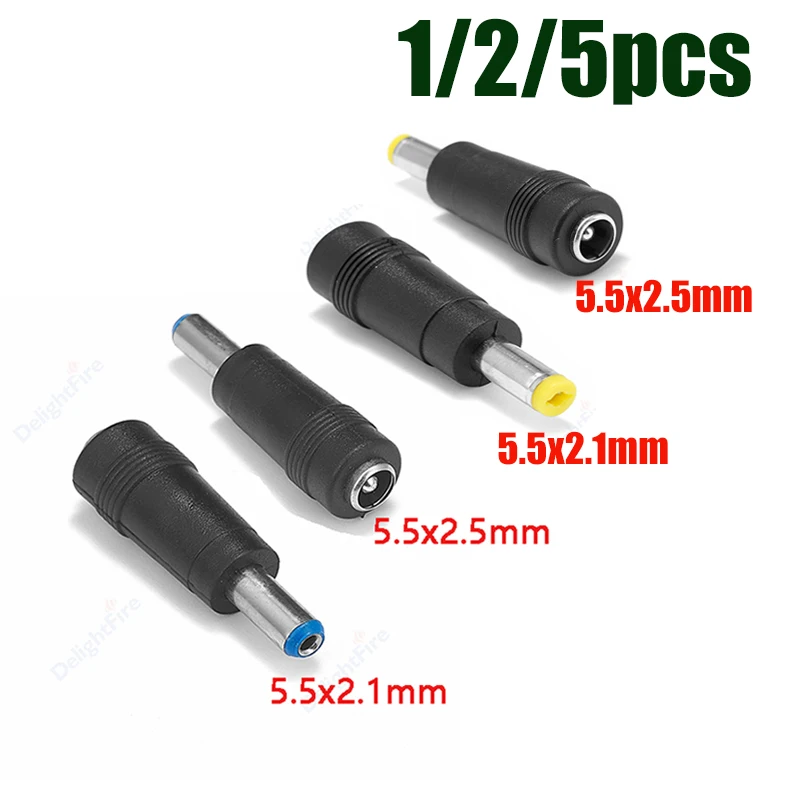 DC Power Male To Female Adapter Connector 5.5*2.1mm Plug To 5.5*2.5mm Socket 12V for Acer Toshiba HP Laptop PC Power Supply Jack