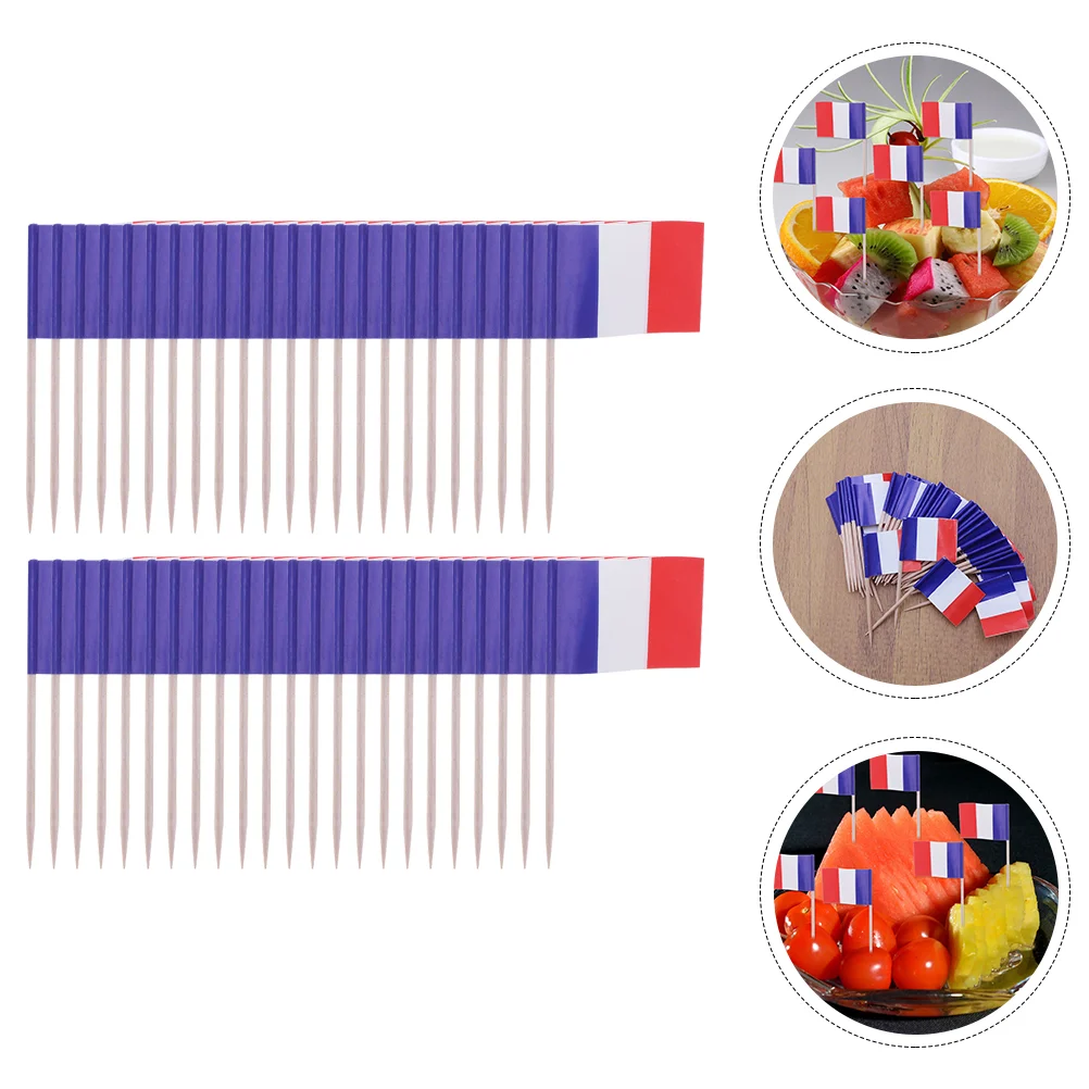 

200 Pcs Flags Cocktail Picks Decorative Fruit Toothpicks Paper Ornaments Mini Stick National