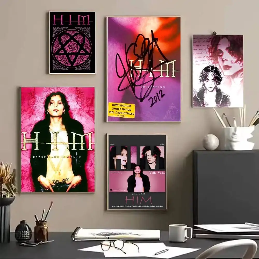 ROCK Band H-HIM  Poster and Prints Wall Art Pictures for Modern Bedroom Game Room Home Decor