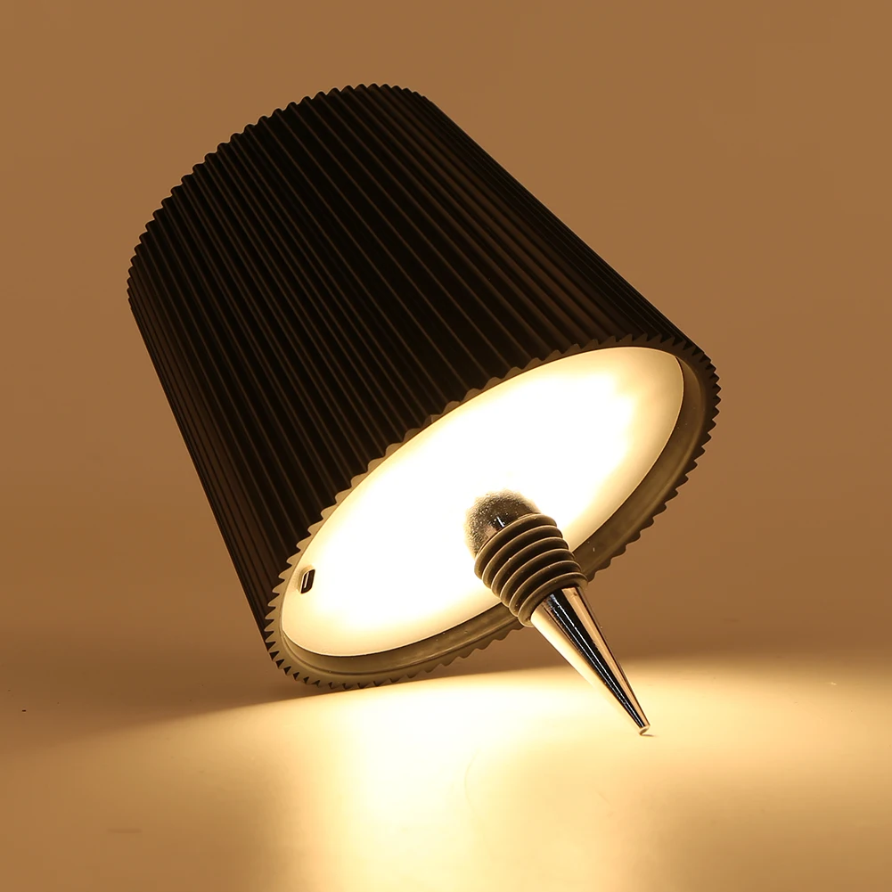 Lámpara LED inalámbrica para botella de vino, lámpara de mesa regulable de Metal, luz nocturna con Control remoto/táctil, decoración para fiesta de cumpleaños y Navidad