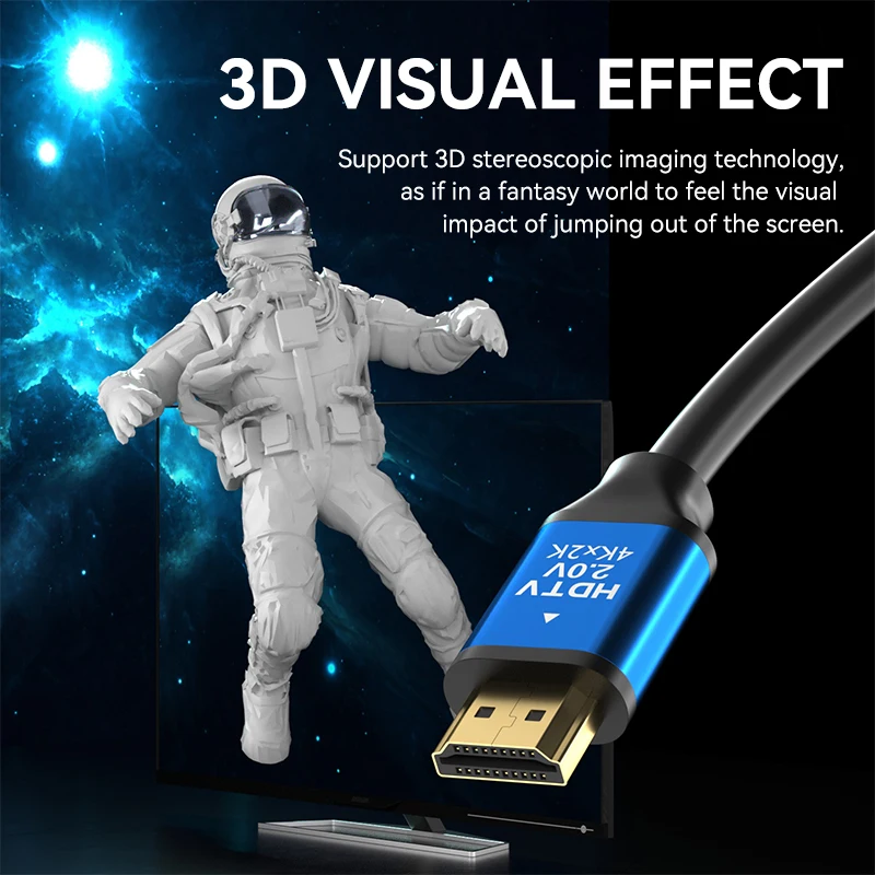 HDMI-Kabel 2.0 4K-Kabel 4K@60Hz/30 Hz18 Gbit/s für Monitore PS5/4 XBOX HDTV GTX3080 Stick Blue Ray Player HDR High Speed Ethernet – Detail 3