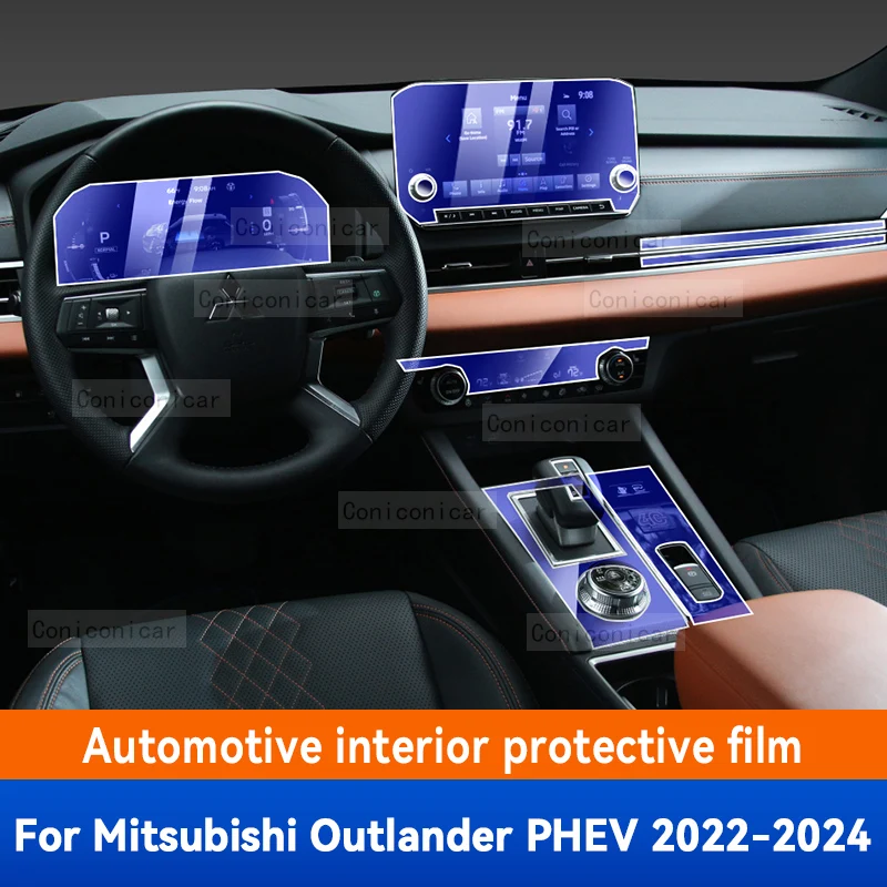 For Mitsubishi Outlander PHEV 2023 2024 Car Interior Center Console Instrument Dashboard Protective Film Anti-scratch Sticker