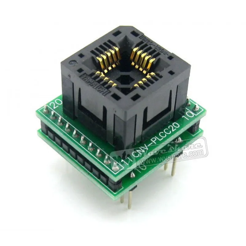 Makerseek PLCC20 TO DIP20 SKU 3812 Waveshare PLCC20 TO DIP20, Programmer Adapter,