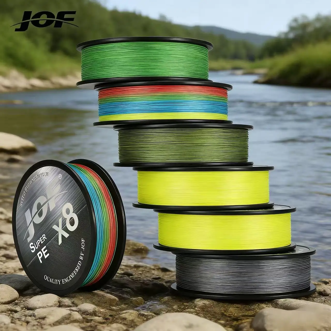 JOF Geflochtene X8 Standard-Angelschnur 150M/300M/500M Superstark Multifilament Angelschnur 12-100LB Karpfenangeln Pesca Fischschnur