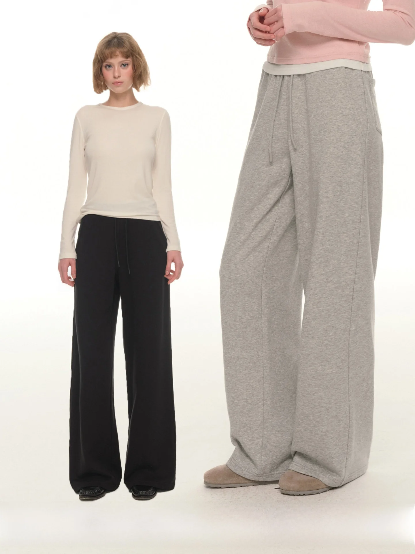 

Брюки UNRETRO ey Cloud Pants прямого кроя, повседневные спортивные штаны для женщин, осенне-зимние, свободного кроя, с завязками, в пол, для спорта