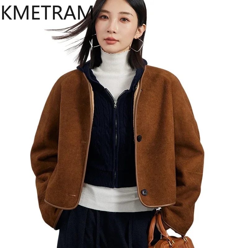 Natural Sheepskin Fur Jacket Women Clothing Real Merino Wool Short Fur Coat Winter Old Money Style Outerwears 2024 шуба женская