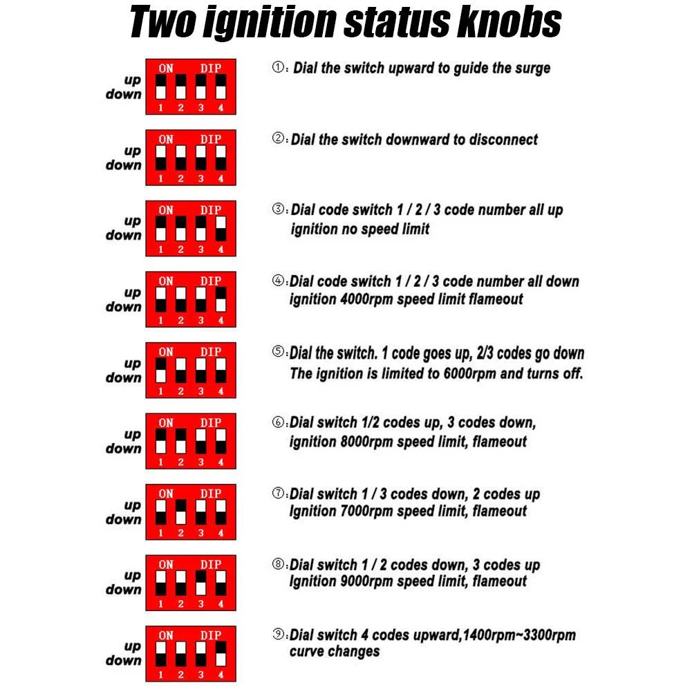 دراجة نارية الشاعل 6 دبوس التيار المتناوب CDI صندوق مع DIP التبديل دراجة نارية الإشعال سرعة الحد 4000-12000 لسباق FT150 RX150 ML125