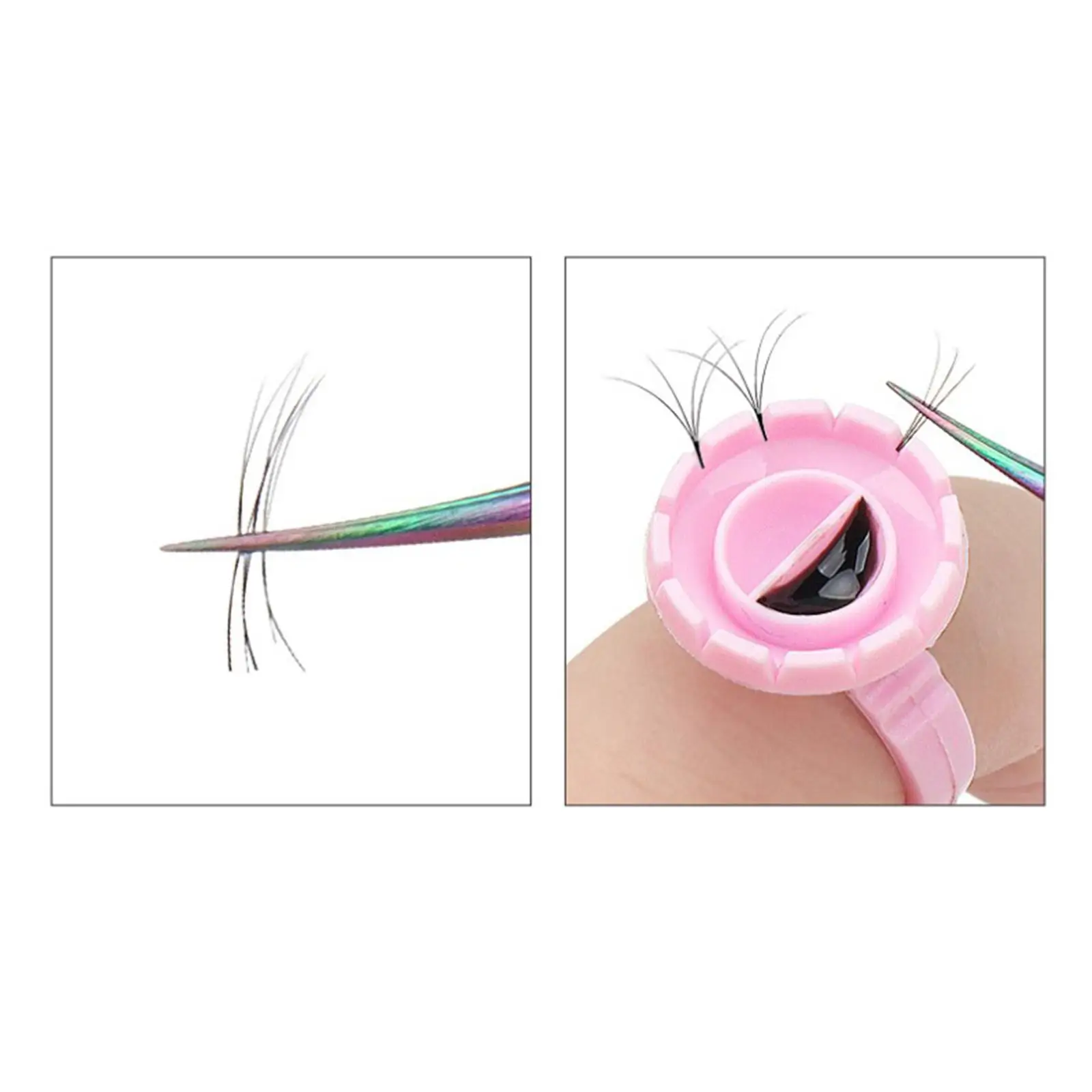 100x Disposable Glue Rings, Professional Lash Glue Holder Lash Glue Cups for