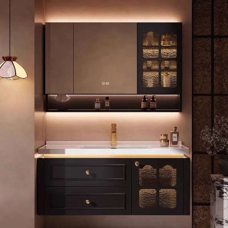 Modern Door Bathroom Cabinet Waterproof Luxury Accessories Sink Bathroom Cabinet Shelf Small Meuble Salle De Bain Furniture