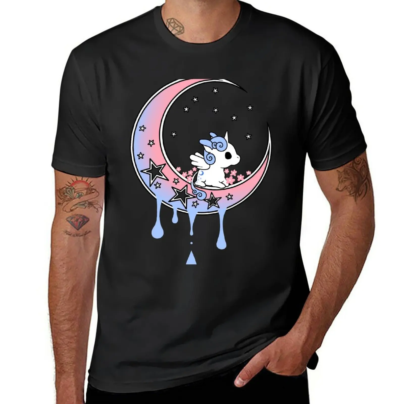 New Dreamy Unicorn - Starbright Dripping Moon T-Shirt sweat shirt oversized t shirts animal print shirt for boys mens t shirt