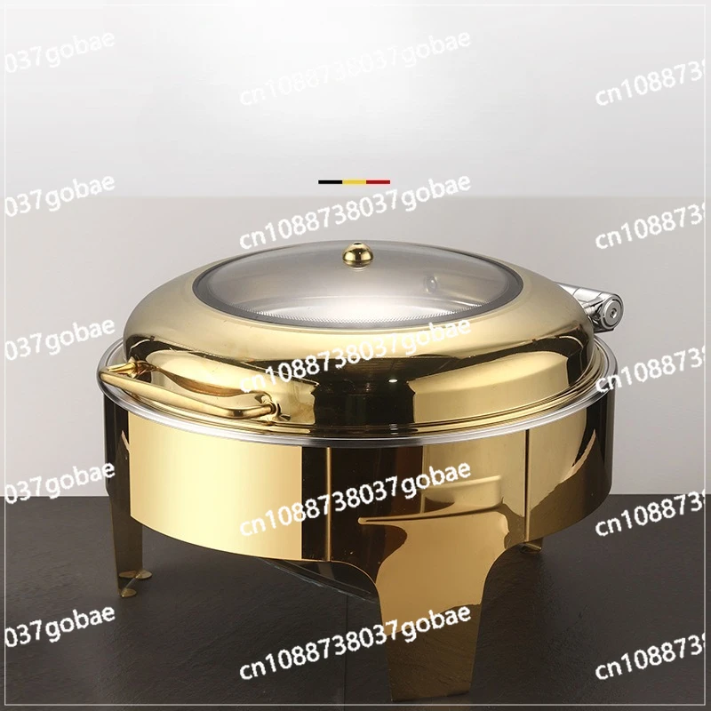 

Round stainless steel buffet stove, thickened hotel restaurant electric heating visual clamshell hydraulic buffet stove