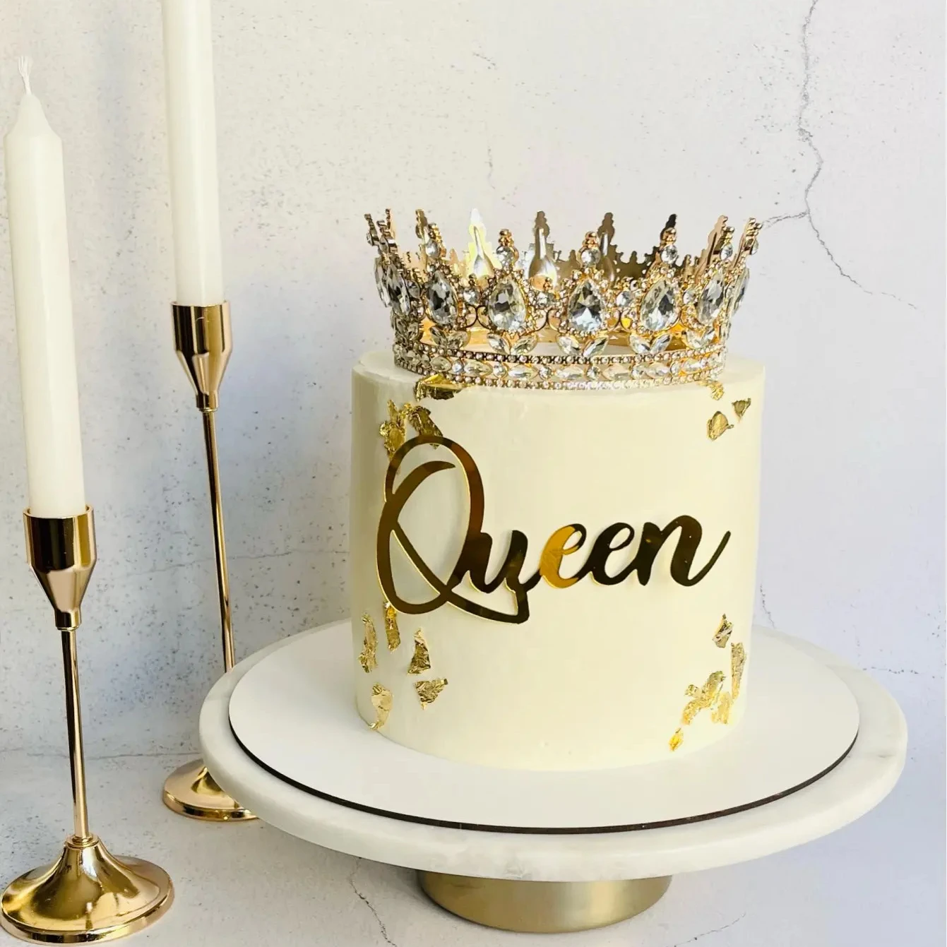 Wholesale Gold Crystal Headdress Prom Pageant Full Round Circle King Crowns For Cake Decoration