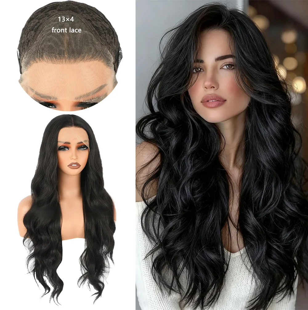 

13×4HD Lace Front Synthetic Hair, 26-Inch Cosplay Fluffy Wavy Curls, Suitable For Women'S Daily Role-Playing, High-Quality Wig