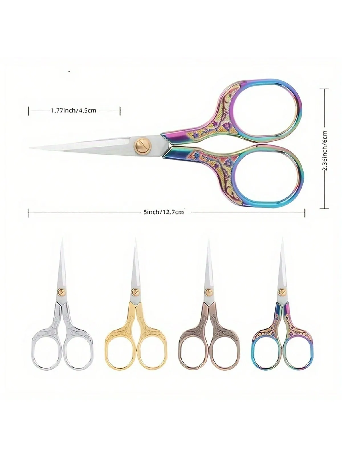 Colorful Stainless Steel Sewing Scissors Vintage Rainbow Tailor Shears Sharp Fabric Cutter for Dressmaker DIY Crafts Sewing Accessories - view 8