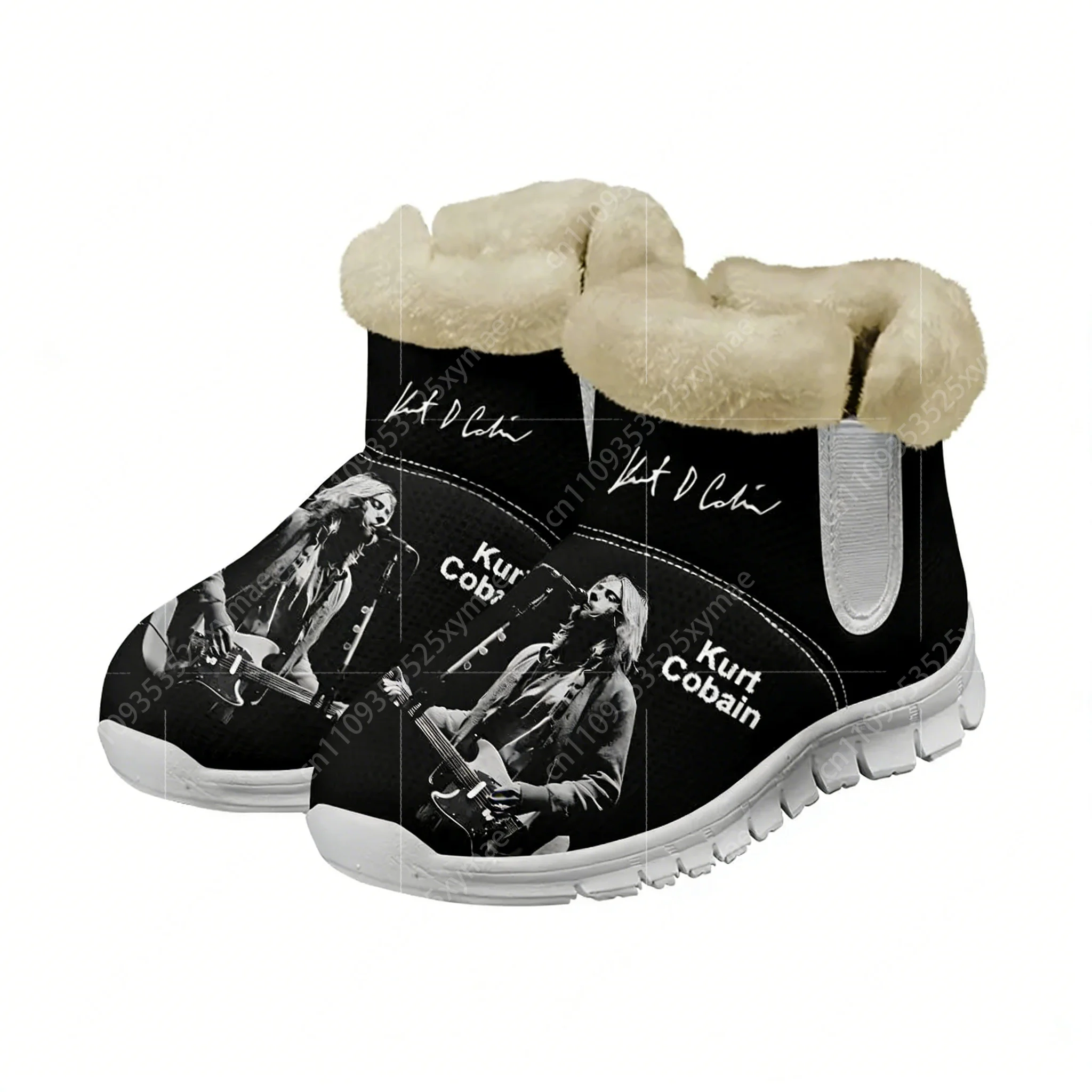 

Kurt Cobain Rock Punk Music Singer Snow Boots Mens Womens Teenager Shoes Keep Warm Casual Lightweight Plush Thickened Sneakers