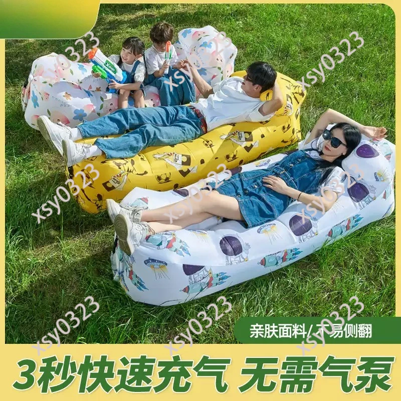 

Single Outdoor Inflatable Sofa Bed Portable Air Mattress Lazy Boy for Camping Home Use Comfortable Travel Sleeping Bag