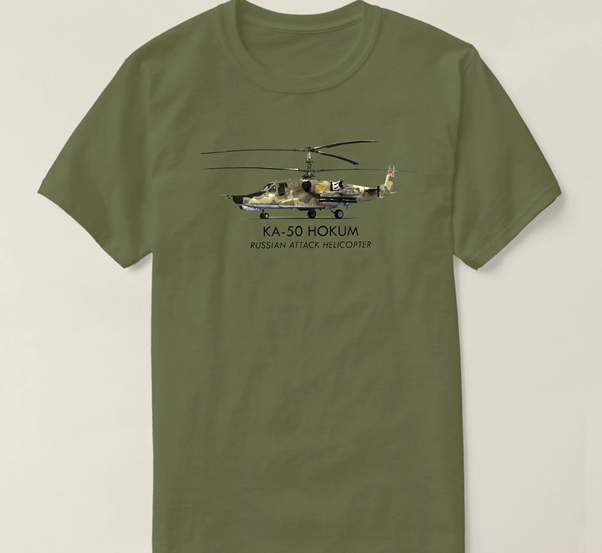 Russian Air Force Gunship KA-50 Hokum Attack Helicopter T-Shirt. Summer Cotton O-Neck Short Sleeve Mens T Shirt New S-3XL