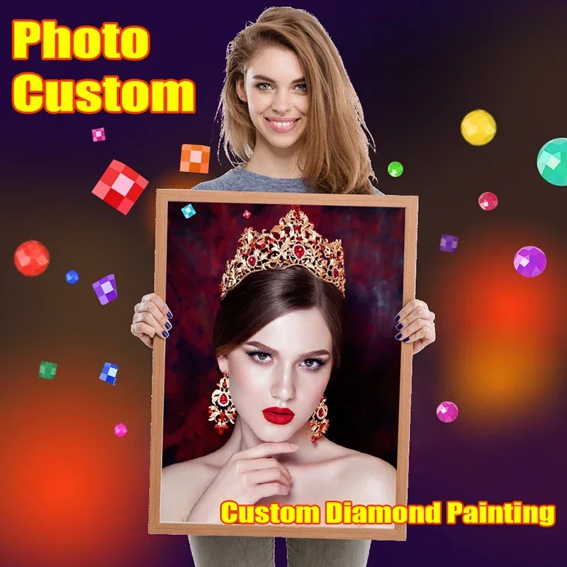 Personal picture Diamond Painting Photos Custom Full Square Round Rhinestones Diamond Embroidery Wedding Home Decor Gift