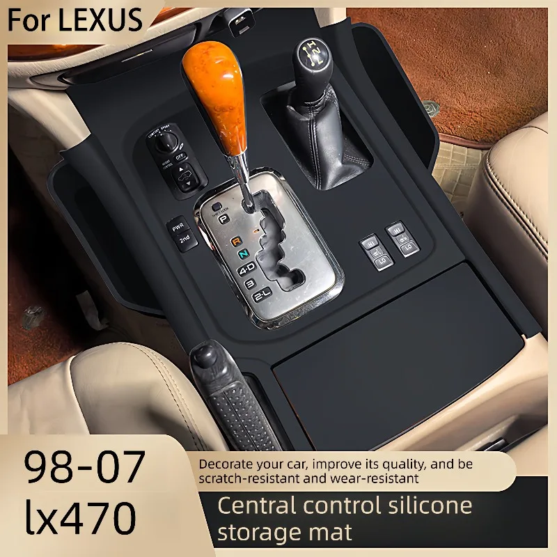 

Car Interior Storage Silicone Center Console Pad & Storage Box for Lexus LX470 1998-2007 - Interior Modification Accessories
