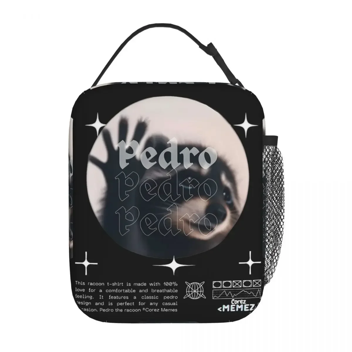 Pedro Dancing Racoon Product Insulated Lunch Tote Bag For Work Funny Animal Food Storage Bag Portable Thermal Cooler Lunch Boxes