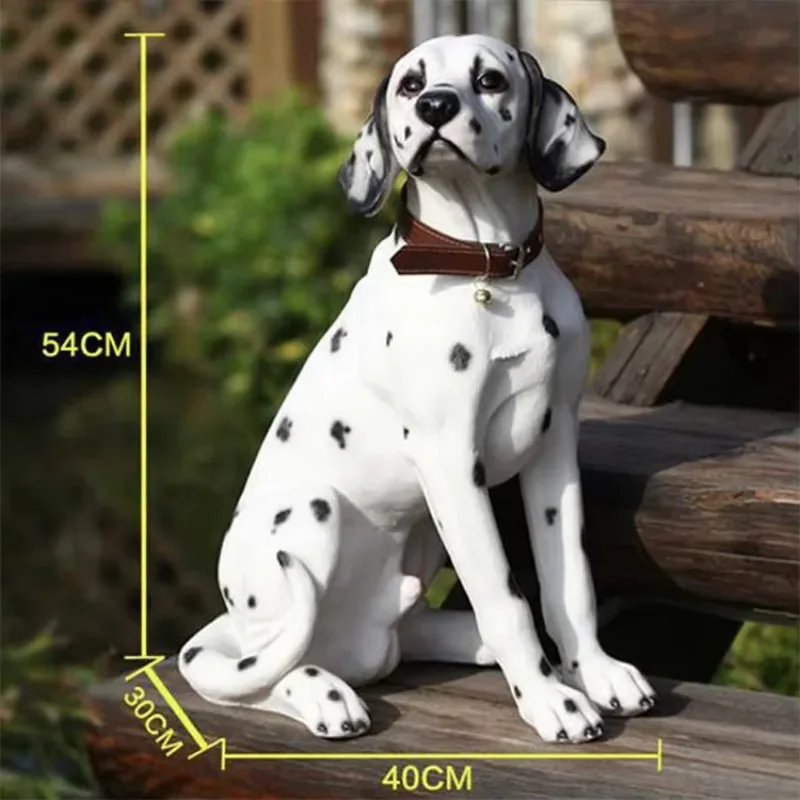 【Popular】Creative Dalmatian Dog Garden Simulation Speckled Dog Resin Crafts Cute Gift Practical Home Garden Decoration Animals