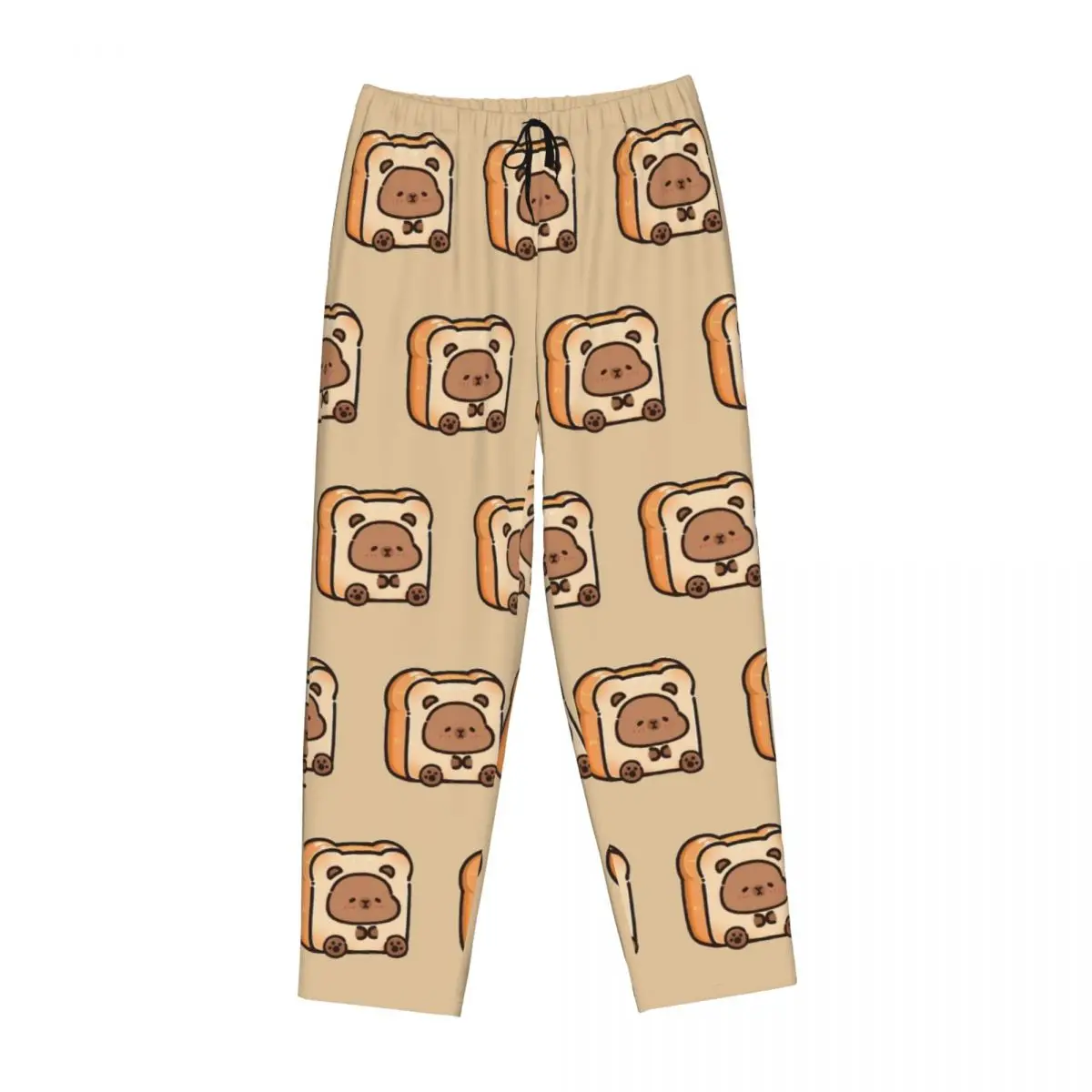 Custom Capybara Pajama Pants Sleepwear Women's Elastic Waistband Cute Anime Sleep Lounge Bottoms with Pockets