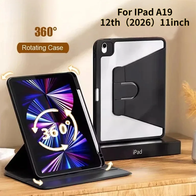 

2026 for Ipad A19 12th A16 11th Case Air 8 7 M4 11/13 Inch 10 Gen 9/8/7 10.9 Air 6 5 4th Pro 11 13 9.7 Cover 360° Rotation Shell