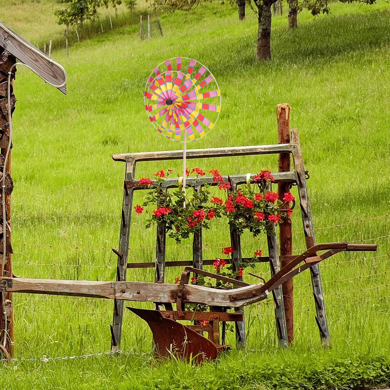

3Pcs Stylish Wind Outdoor Plastic Windmill for Children Play Garden Decoration Party Gathering Holiday Festive