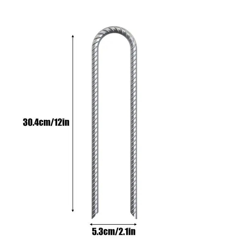 حصص حديد التسليح 12 بوصة أوتاد خيمة مع نهاية نقطة الإزميل 2 بوصة قطر 6X سلسلة ربط سياج المراسي لشكل الخرسانة المشهد #6