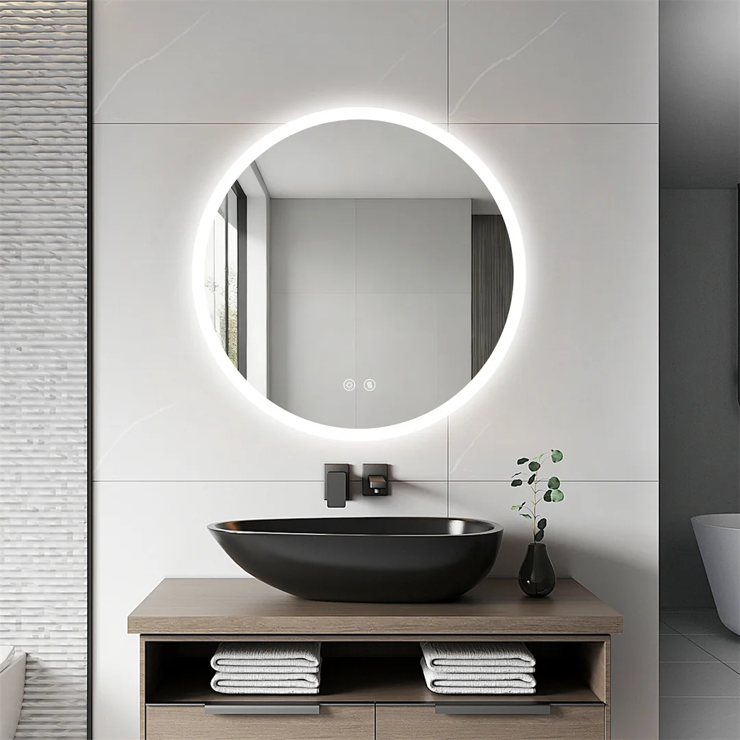 Round LED Bathroom Mirror with Lights, 20/24/32