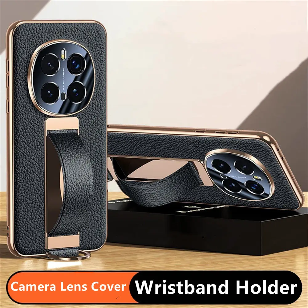 

Genuine Cowhide Leather Slim Case For Honor Magic 7 Pro Magic 7 Wristband Holder Back Cover