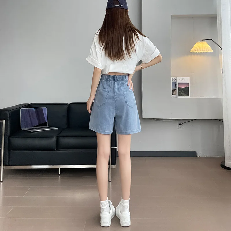 

Light-colored Tencel Shorts2025Summer Thin High-Waisted Slimming Plus Size Loose Silk Five-Point Shortsins