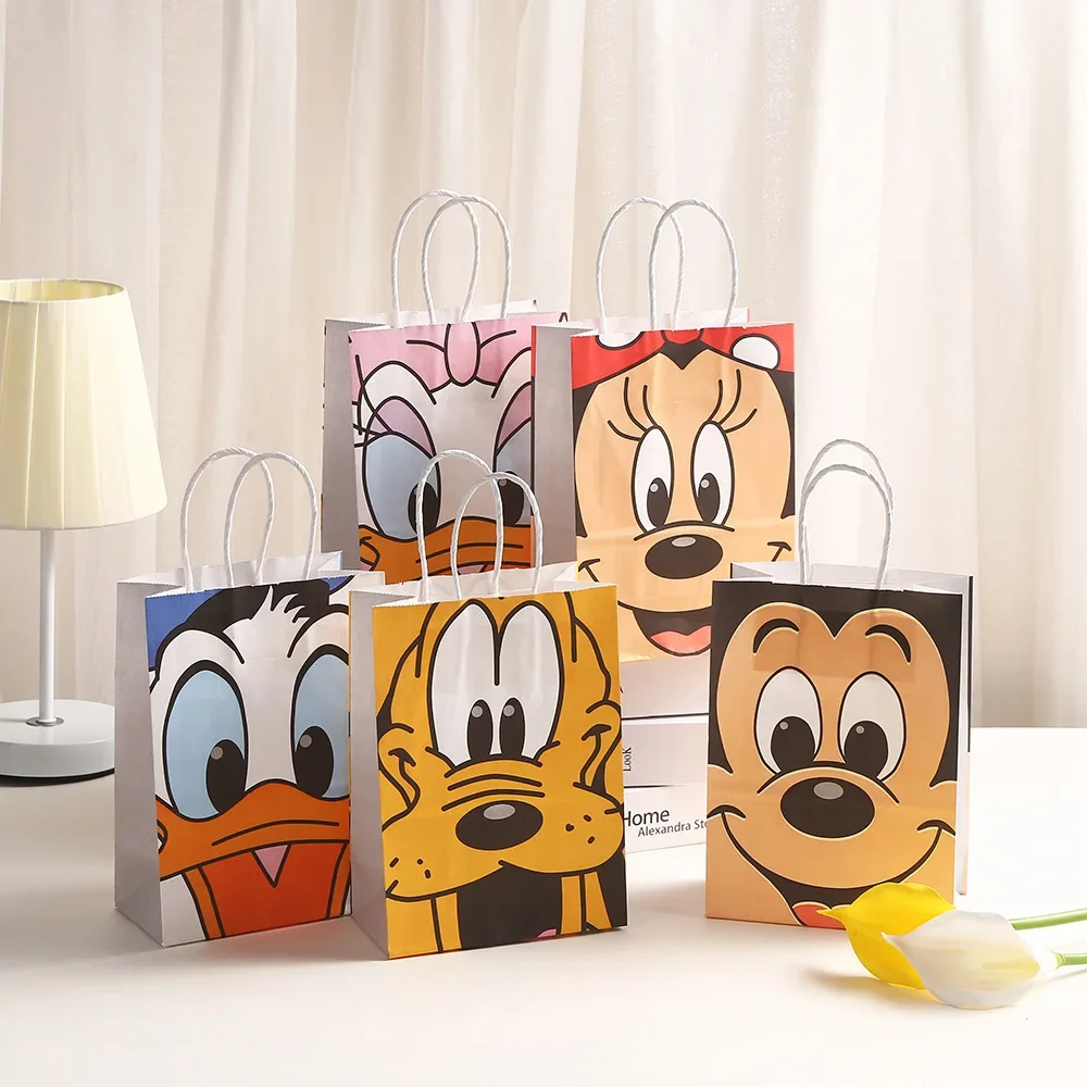 

Kawaii Cute Disney Anime Peripheral Mickey Mouse Donald Fauntleroy Duck Gift Wrapping Shopping Bag Multifunction Holiday Gift